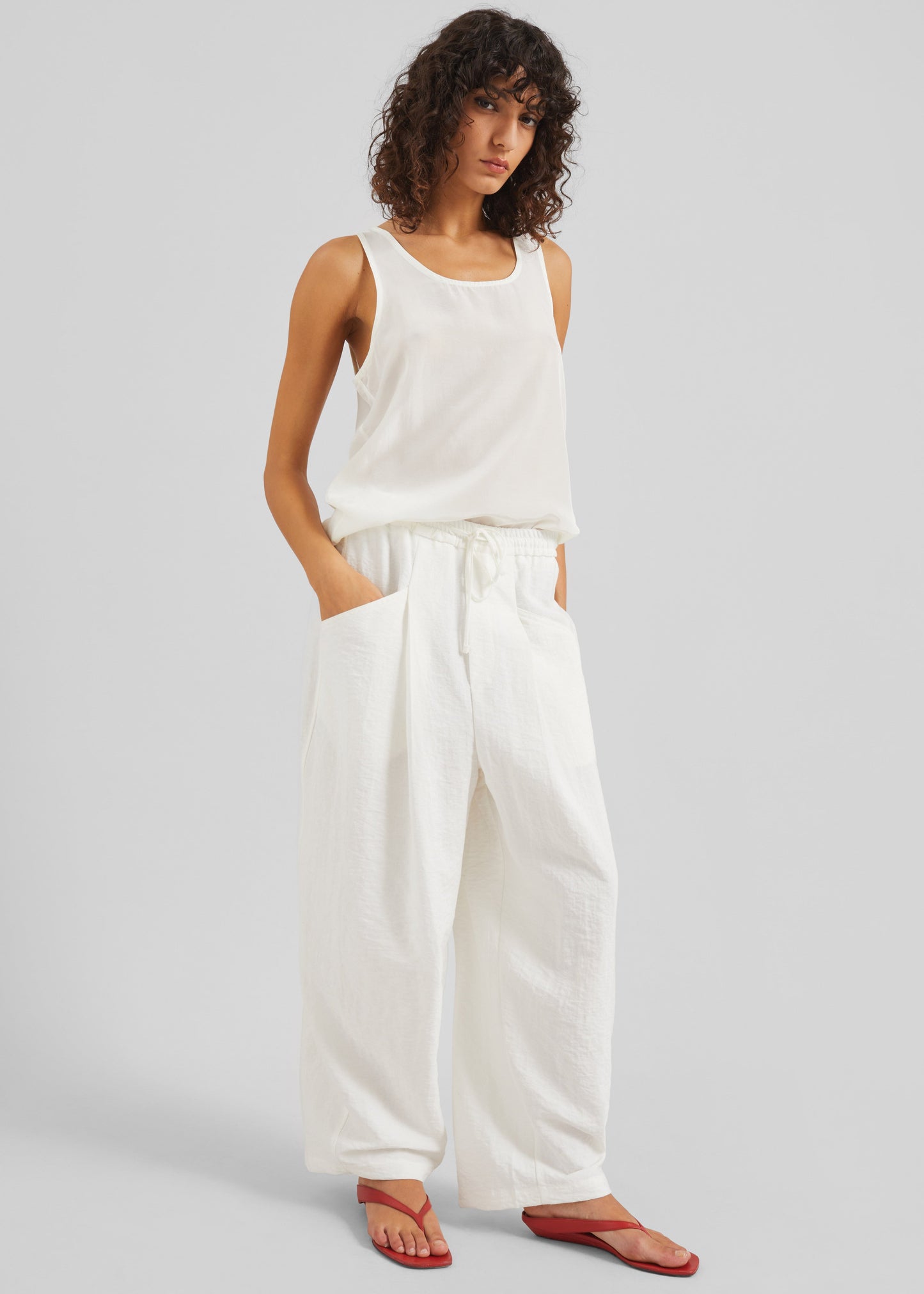 Senart Barrel Leg Pants - Ivory