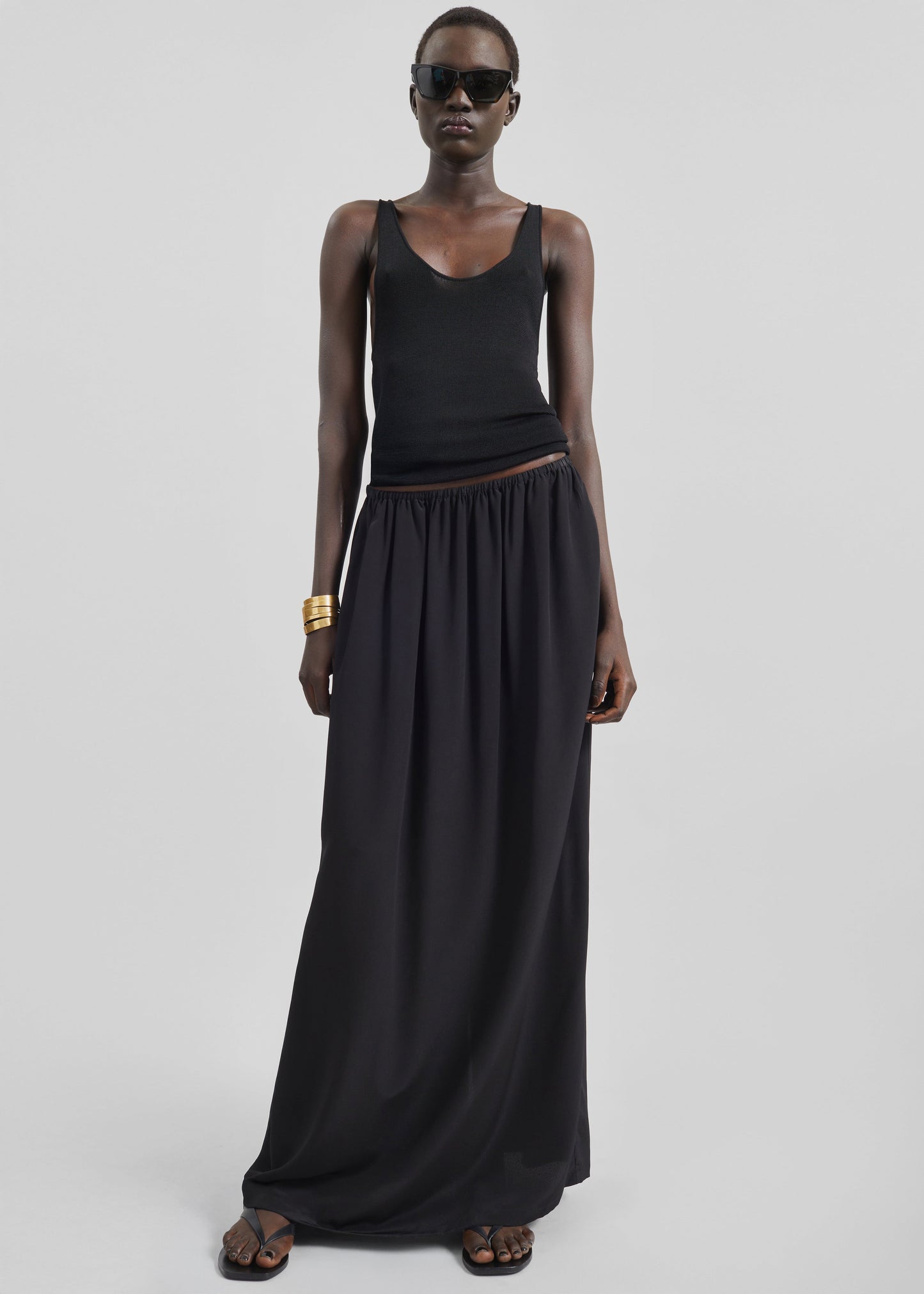 Sibena Silk Maxi Skirt - Black