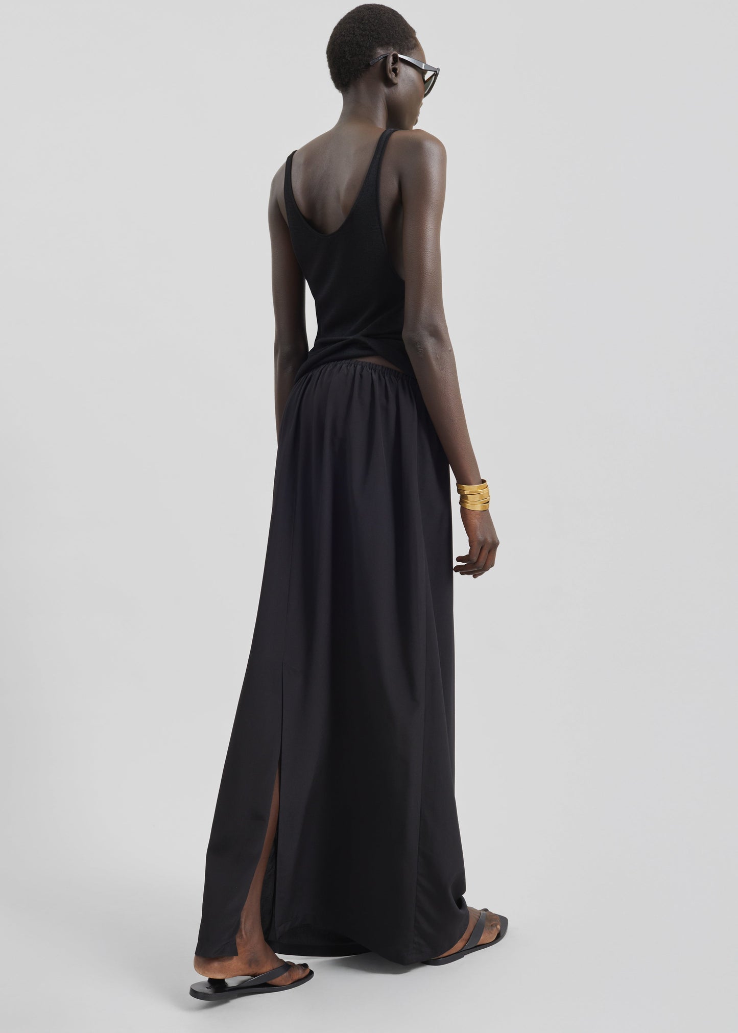 Sibena Silk Maxi Skirt - Black