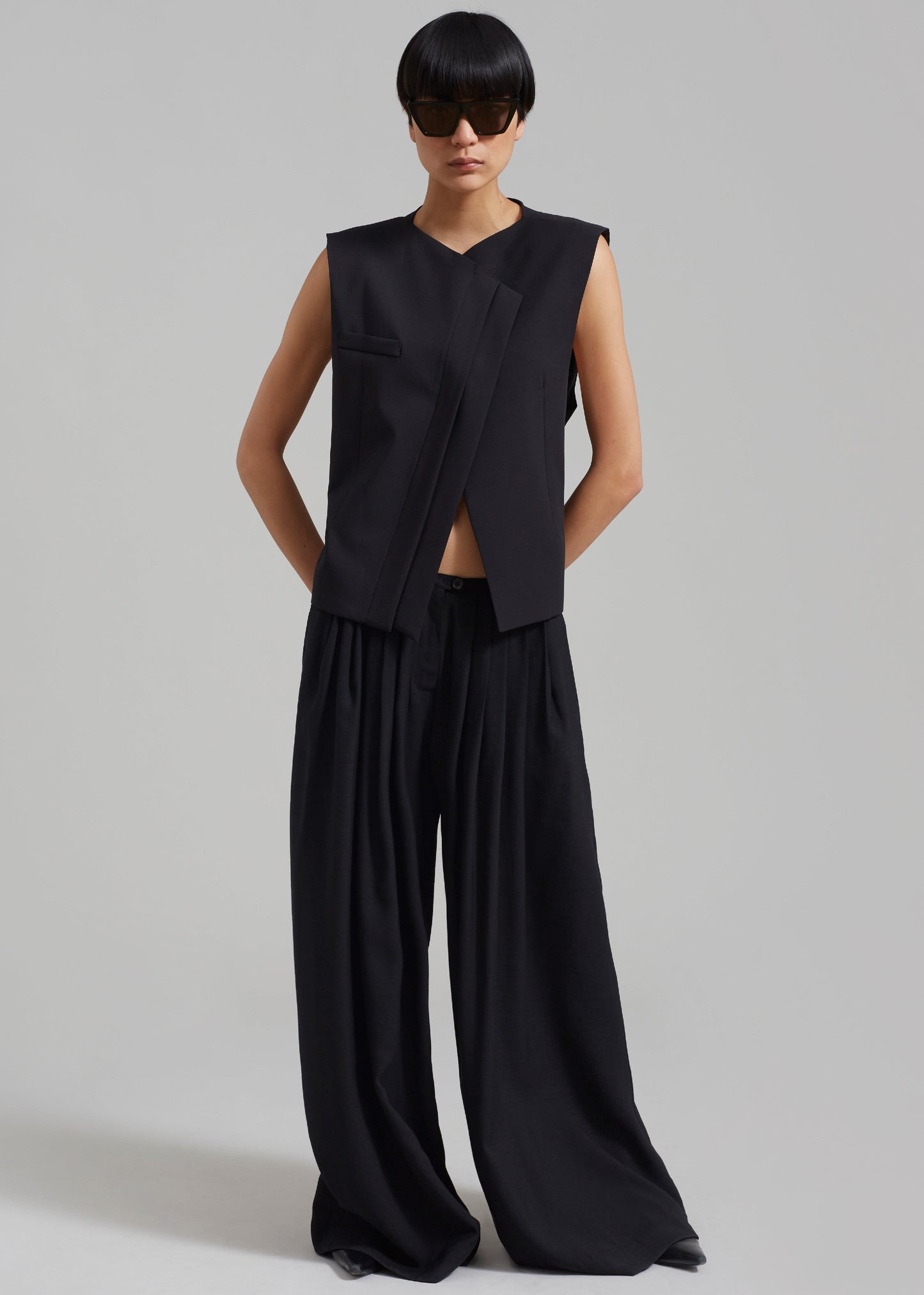 Sloane Wide Leg Trousers - Black