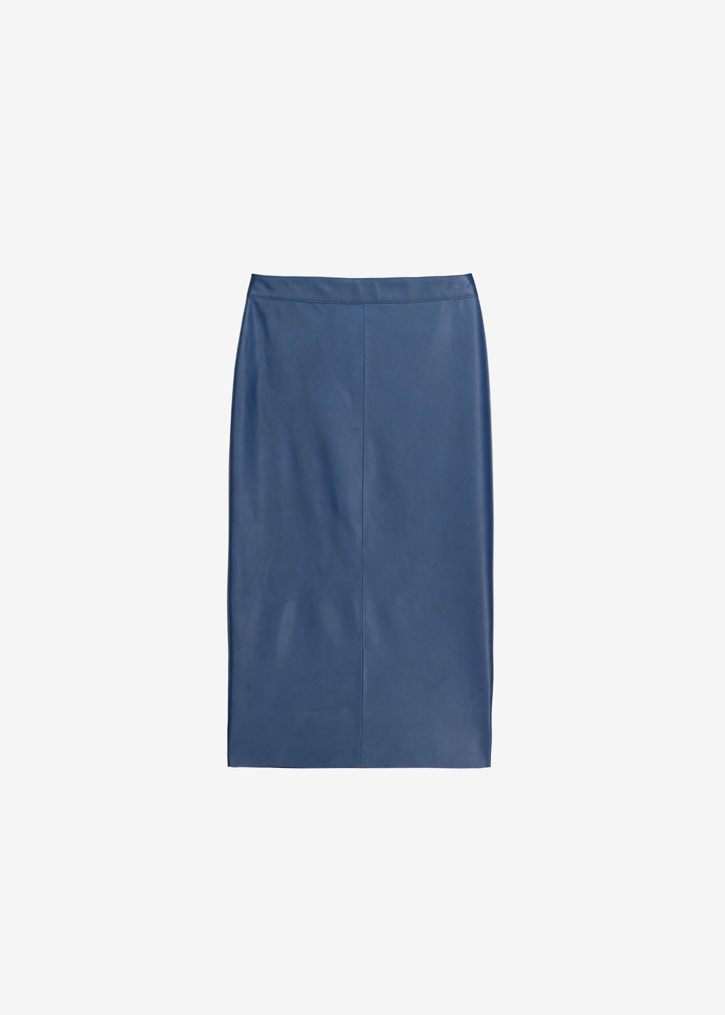 Taney Leather Midi Skirt - Cobalt