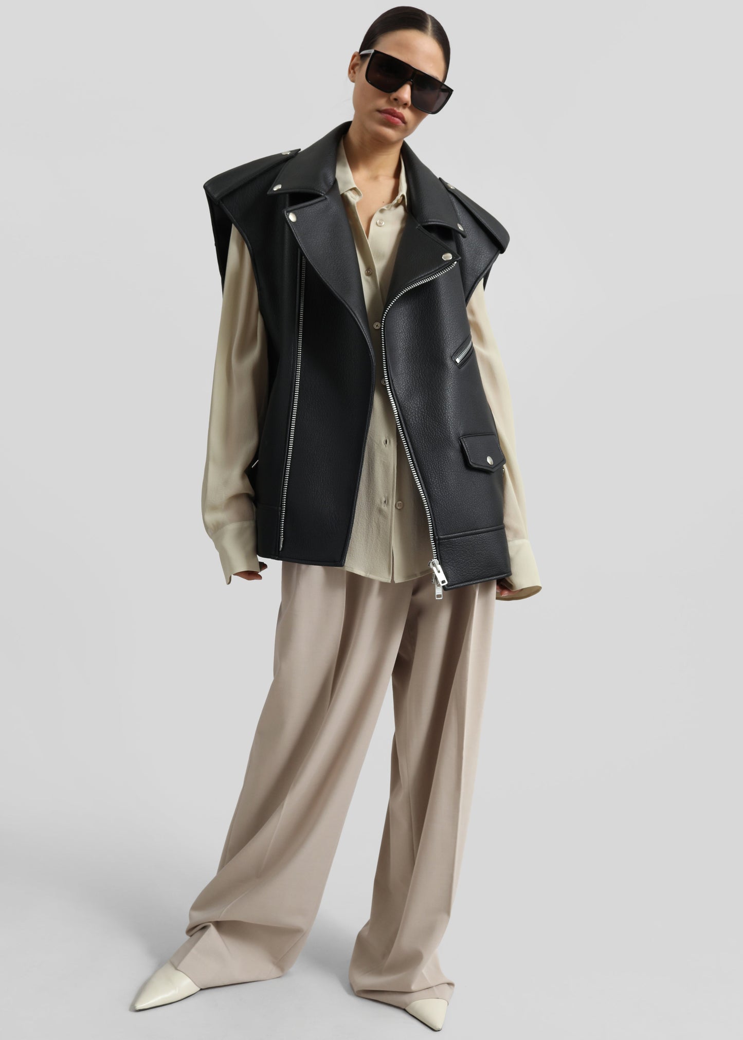Tansy Pleated Trousers - Beige