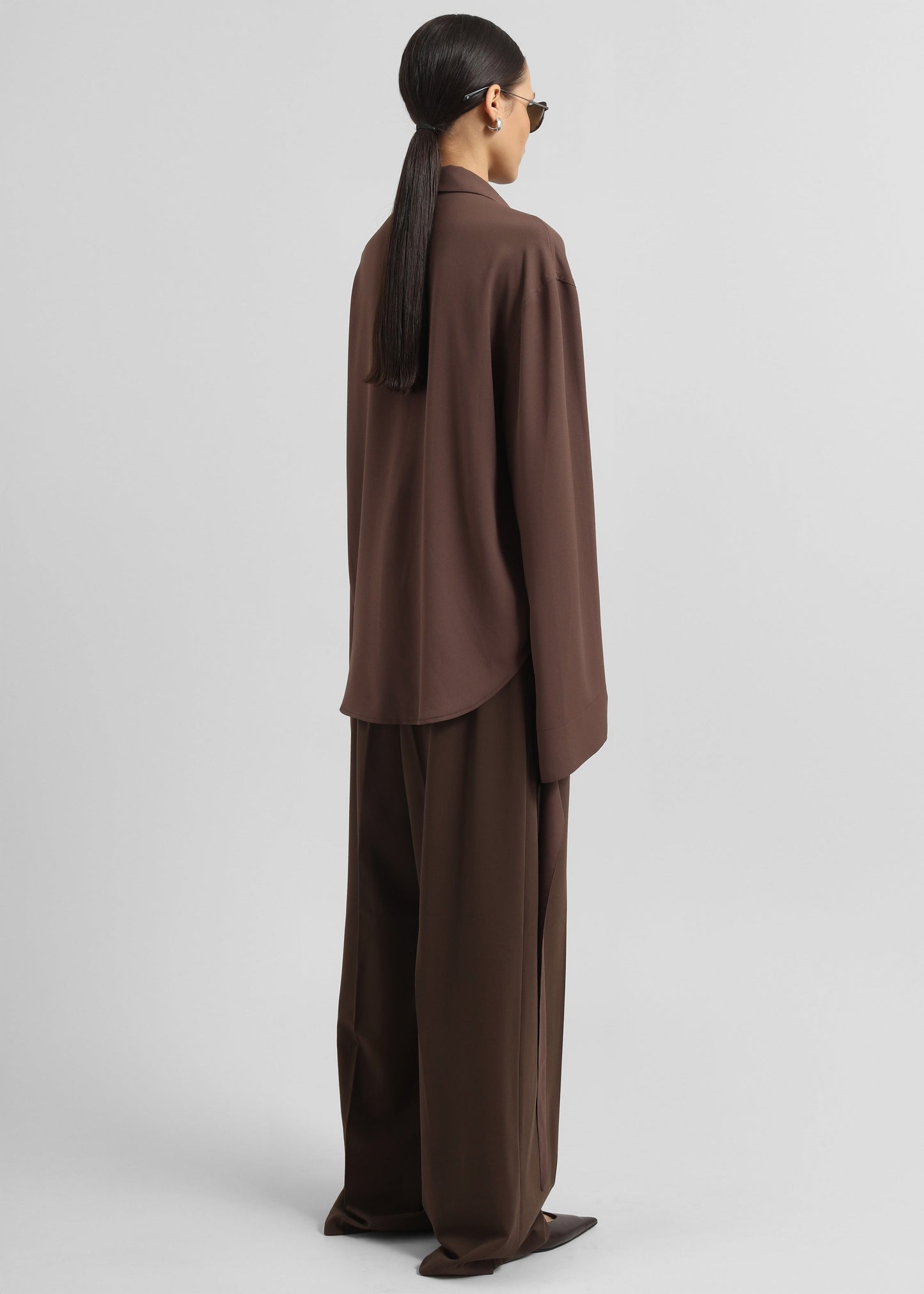 Tansy Pleated Trousers - Chocolate