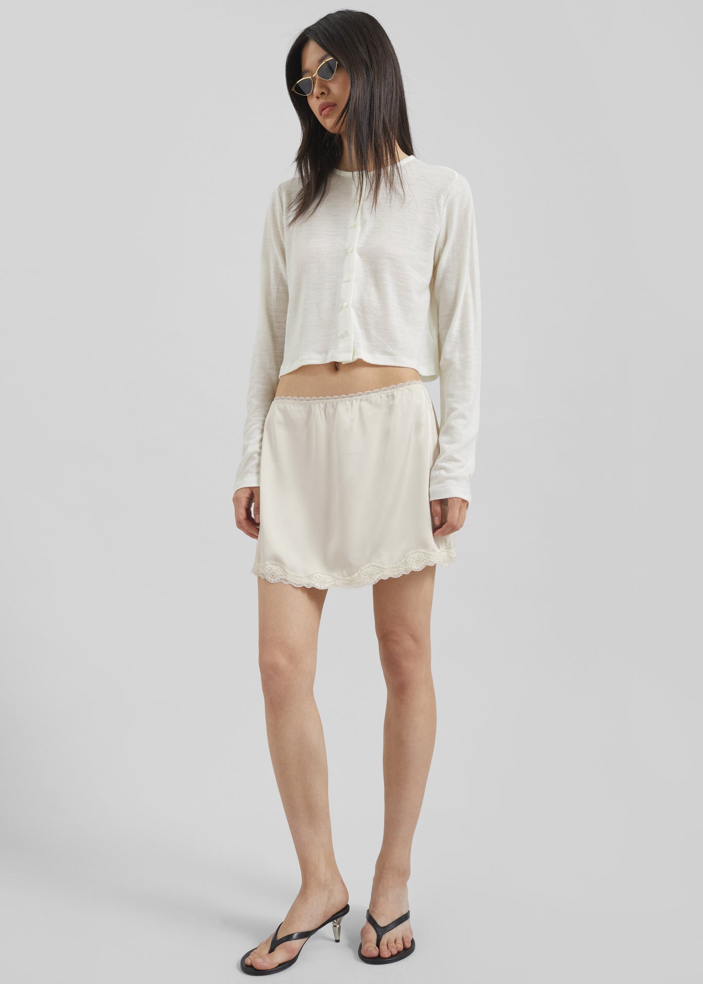 Tanvi Lace Mini Skirt - Ivory