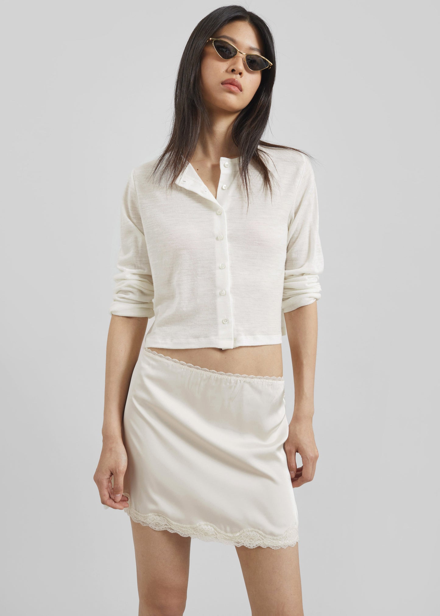 Tanvi Lace Mini Skirt - Ivory
