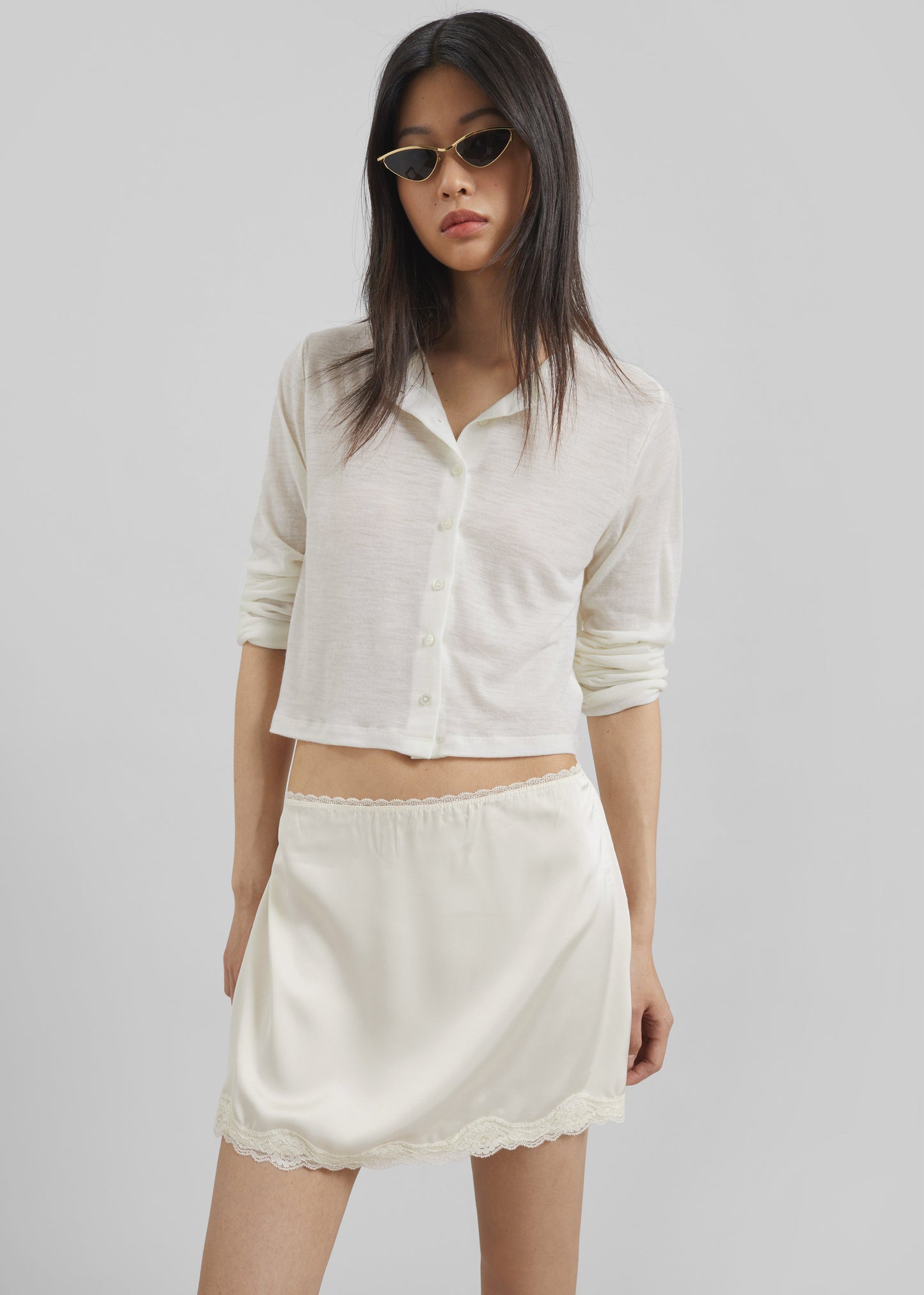Tanvi Lace Mini Skirt - Ivory