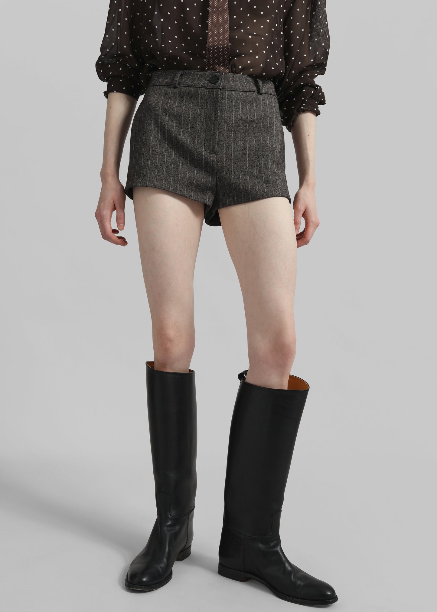 Tenby Striped Hot Pants - Brown Melange