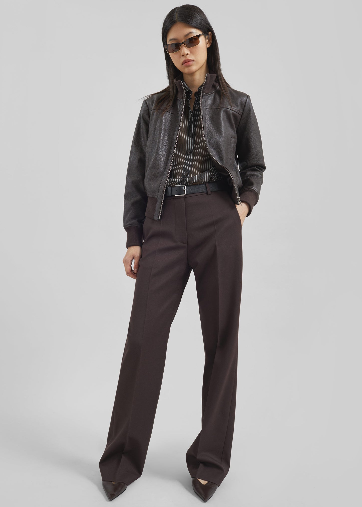 Lenora Straight Trousers - Brown