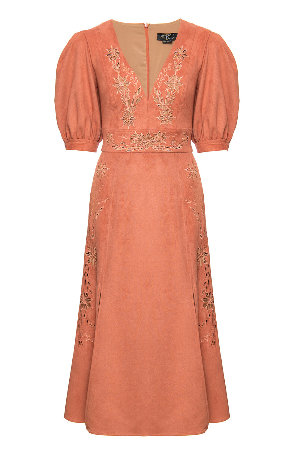 Faux Suede V-Neck Midi Dress (FINAL SALE)