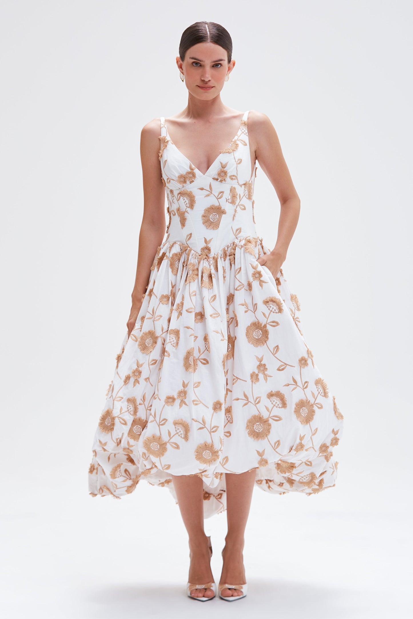 BOTANICAL POPLIN MIDI DRESS (RUNWAY)