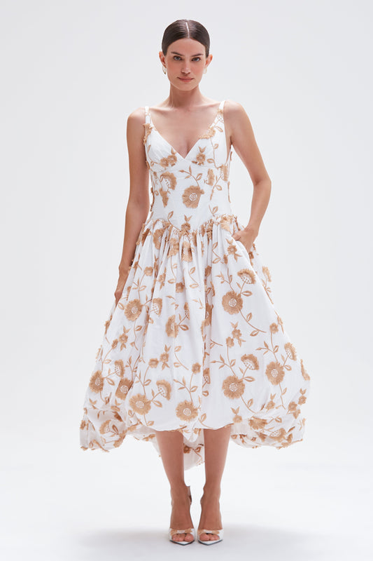 BOTANICAL POPLIN MIDI DRESS (RUNWAY)
