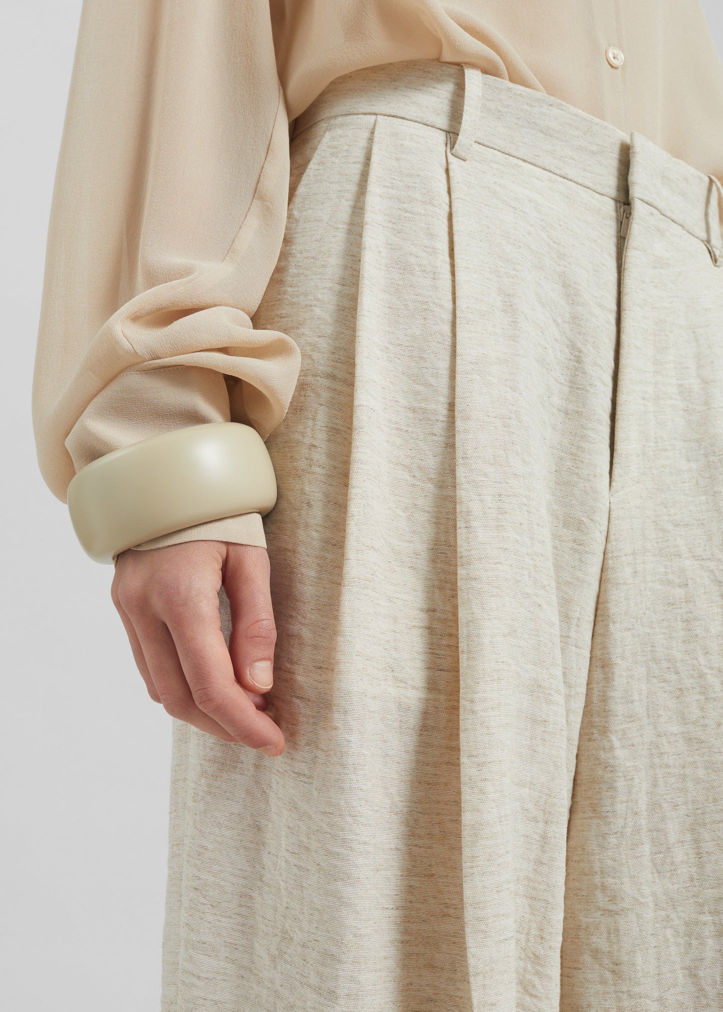 Wendin Pleated Trousers - Beige Melange