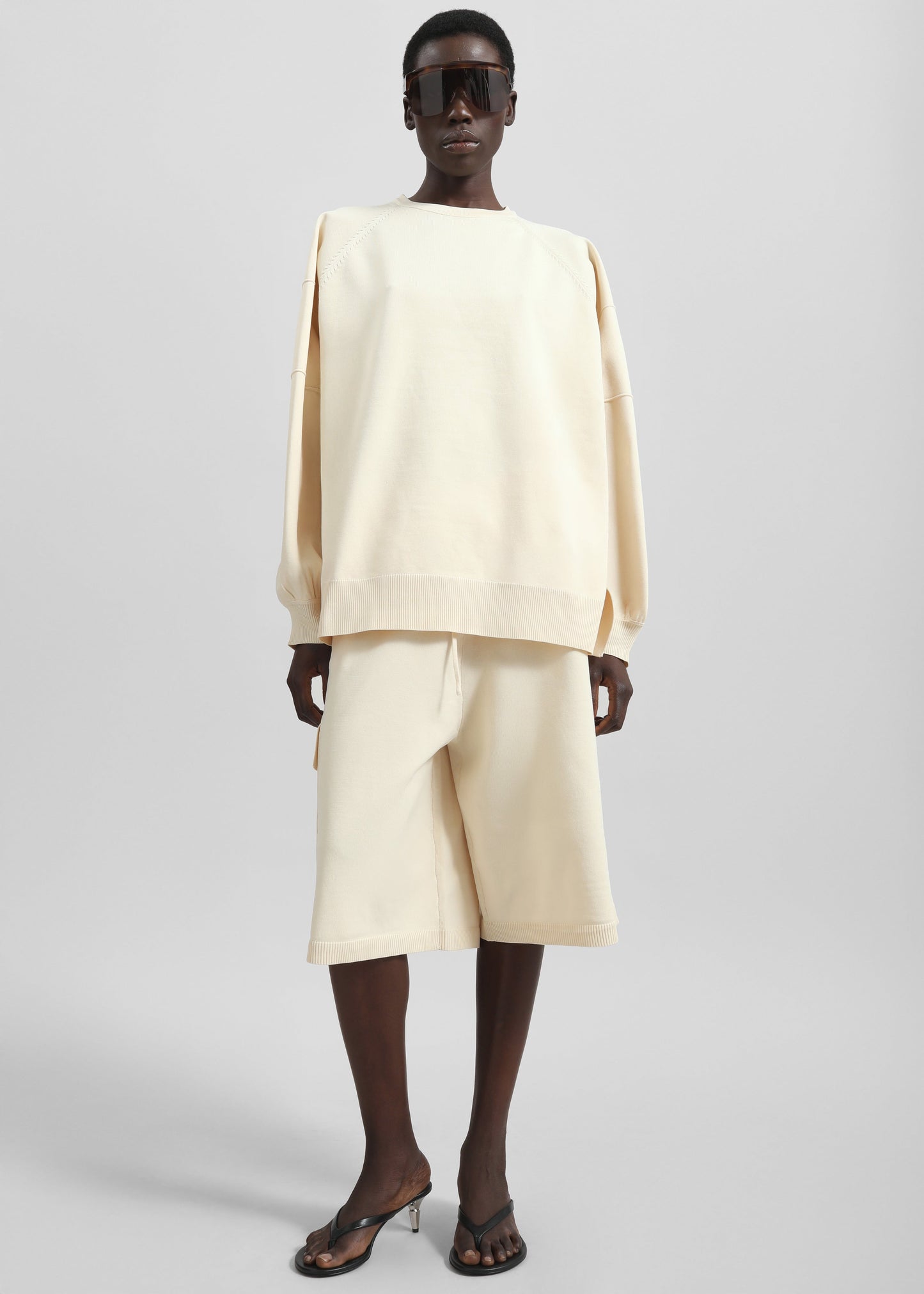 Wesra Knit Bermuda Shorts - Ecru