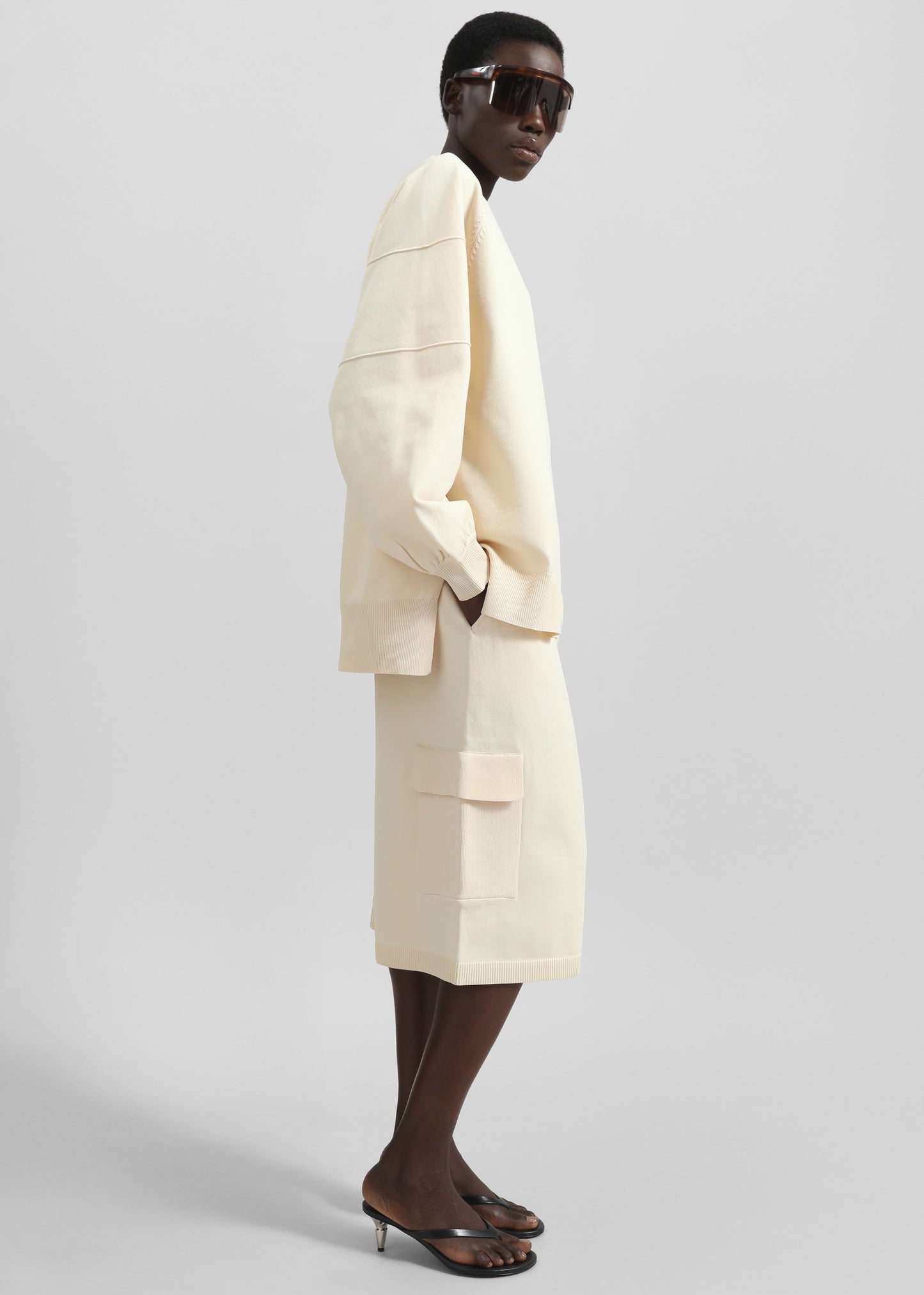 Wesra Knit Bermuda Shorts - Ecru