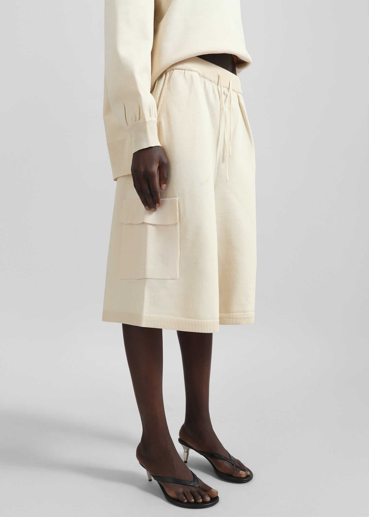 Wesra Knit Bermuda Shorts - Ecru