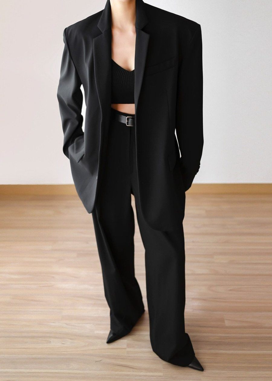 Tansy Pleated Trousers - Black